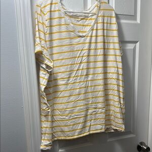 Ava & Viv Mustard and White Striped Tee